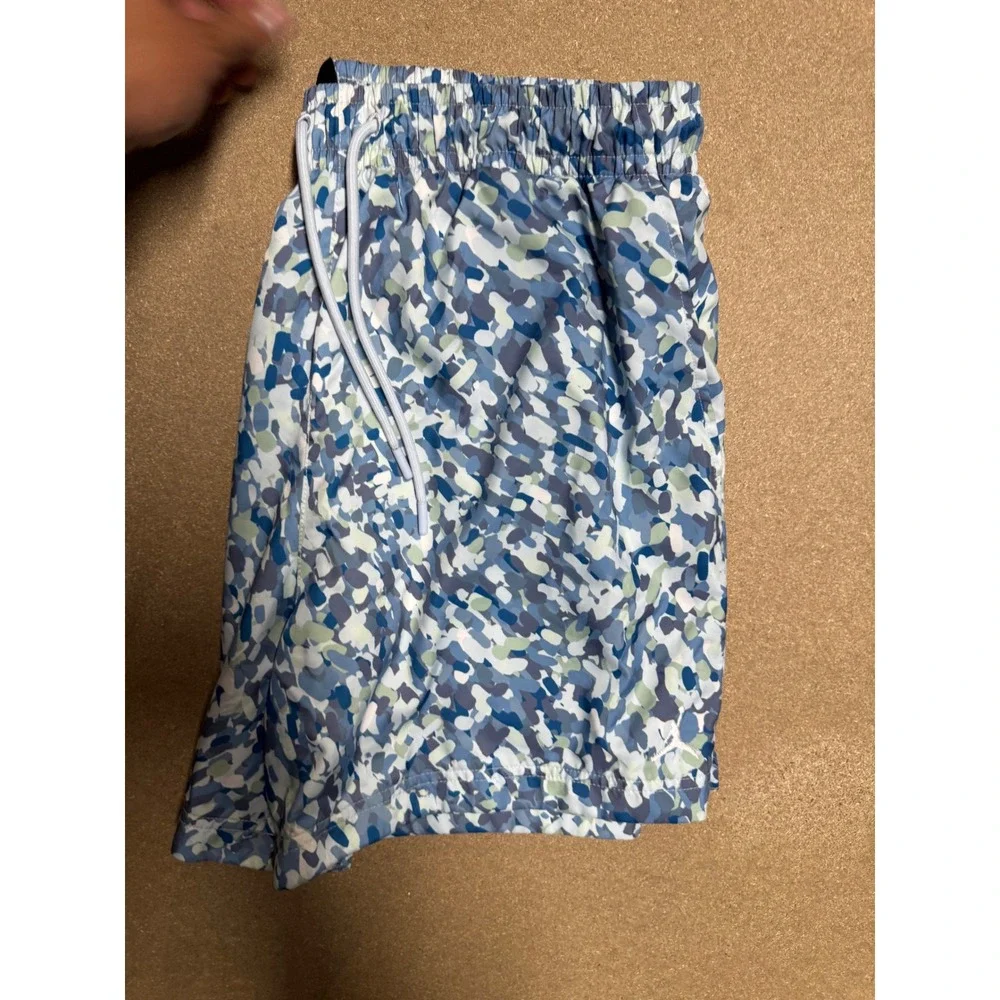 Nike Jordan Men's Size XL All Over Print‎ Mesh Lined Athletic Shorts Blue Green